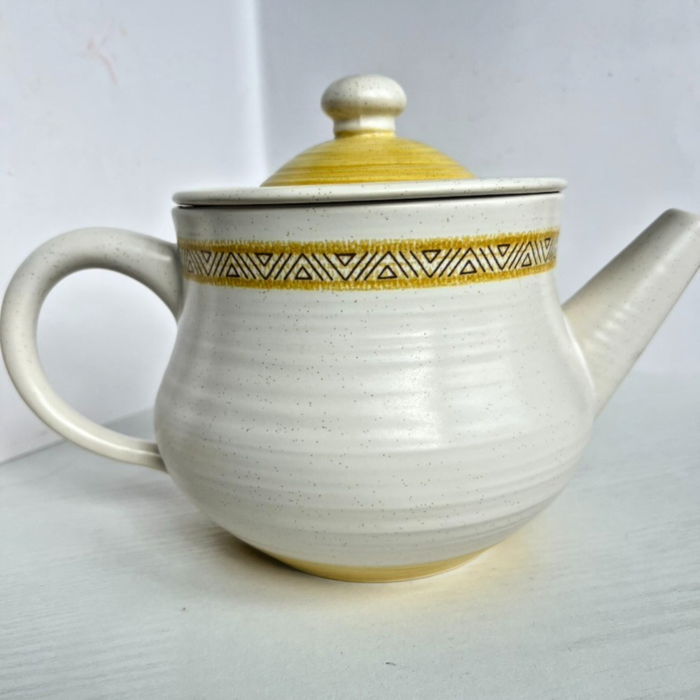 Franciscan Hacienda Teapot Lid Vintage Yellow Earthenware USA Retro EUC